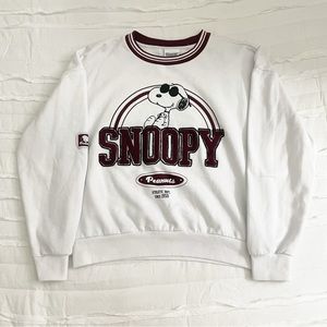 Peanuts Snoopy White Collegiate Graphic Sweatshirt